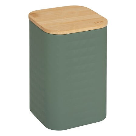 5FIVE SIMPLY SMART 5Five Μεταλλικό Κουτί Αποθήκευσης Sensia Green Με Bamboo Καπάκι 19cm