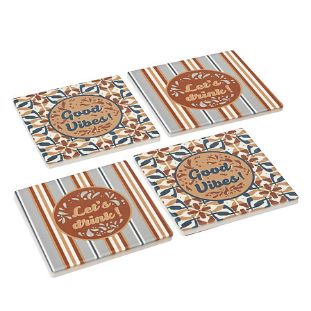SECRET DE GOURMET Secret De Gourmet Σουβέρ Κεραμικά Vintage Σετ 4τμχ.