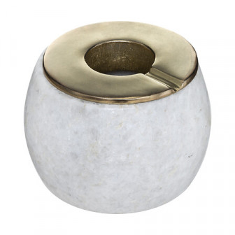 Atmosphera Σταχτοδοχείο Αντιανεμικό Marble Λευκό 12x9,5cm