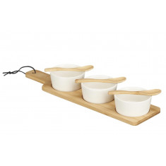 Arte Regal Μπολ Και Δίσκος Σετ 3τμχ.  White 46X13cm