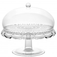 Guzzini Vanity Τουρτιέρα Με Πόδι Ακρυλική Waterlilly Glear 30cm