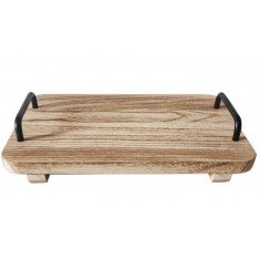 Arti Casa Δίσκος Ξύλινος Paulownia Industrial Με Μεταλλικές Λαβές 30X20cm