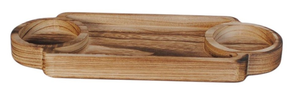 ARTE REGAL Arte Regal Δίσκος Ξύλινος Paulownia Οβαλ Με 2 Θέσεις 35Χ15cm