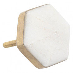 Atmosphera Πόμολα Collectionneur Marble Λευκά Σετ 2τμχ