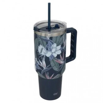 Iso Θερμός Ποτήρι Ανοξείδωτο Με Λαβή Blue Flower 1.2lt