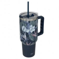 Iso Θερμός Ποτήρι Ανοξείδωτο Με Λαβή Blue Flower 1.2lt