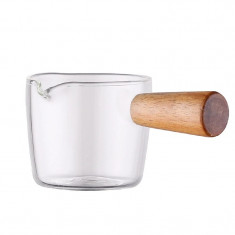 Arte Regal Mini Γαλατιέρα Γυάλινη Με Bamboo Λαβή 100ml