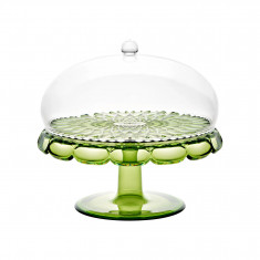 Guzzini Vanity Τουρτιέρα Με Πόδι Ακρυλική Waterlilly Green 30cm