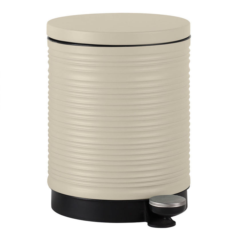 ANCHOR Stripe Καλαθάκι Μπάνιου Μεταλλικό Στρογγυλό Beige 5lt. Soft Close