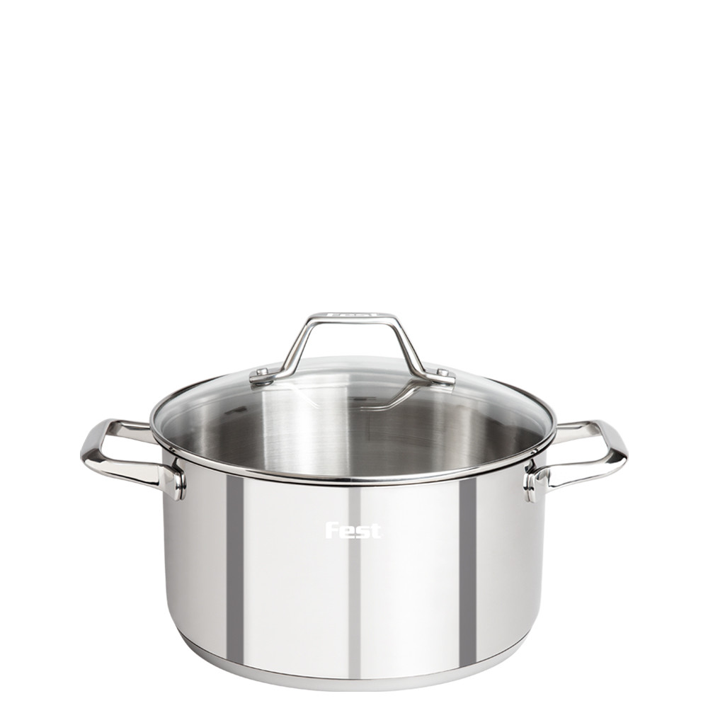 FEST - ΣΗΜΑΝΤΙΚΟ: Σε περίπτωση διαφοράς τιμής από το κατάστημα ισχύει παντα και μόνο η τιμή του καταστήματος Fest Reflection Κατσαρόλα Ανοξείδωτη 18/10 Με Γυάλινο Κ