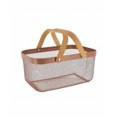 Arti Casa Καλάθι Μεταλλικό Με Bamboo Χέρι Capuccino 39x25x19,5cm