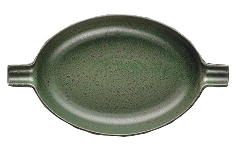 FATHY MAHMOUD EGYPTIAN PORCELAIN FM Πιατέλα Πορσελάνης Βαθιά Wings Olive Green 31Χ17cm