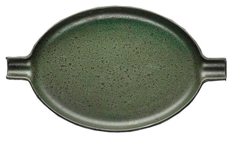 FATHY MAHMOUD EGYPTIAN PORCELAIN FM Πιατέλα Πορσελάνης Ρηχή Wings Olive Green 30Χ17cm