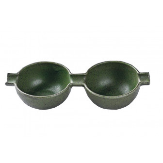 FM Μπολ - Dip Πορσελάνης Διπλό Wings Olive Green 23Χ8cm