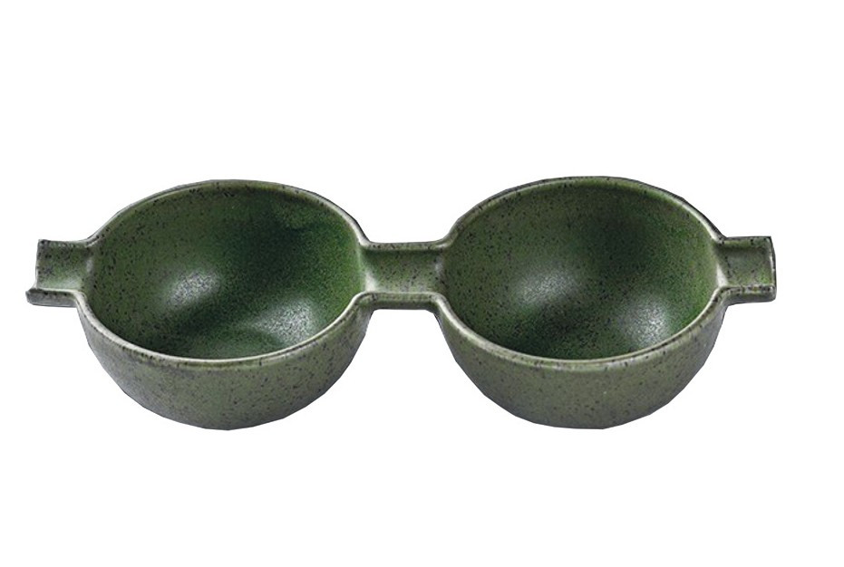 FATHY MAHMOUD EGYPTIAN PORCELAIN FM Μπολ - Dip Πορσελάνης Διπλό Wings Olive Green 23Χ8cm
