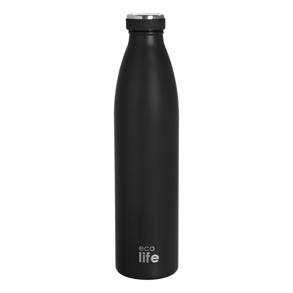 ECOLIFE EcoLife Θερμός Μεταλλικό Ανοξείδωτο Slim Black 1lt