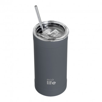 EcoLife Θερμός Ποτήρι Ανοξείδωτο Stone Grey 500ml
