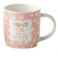 Κούπα Πορσελάνης Pink You Happy 350ml