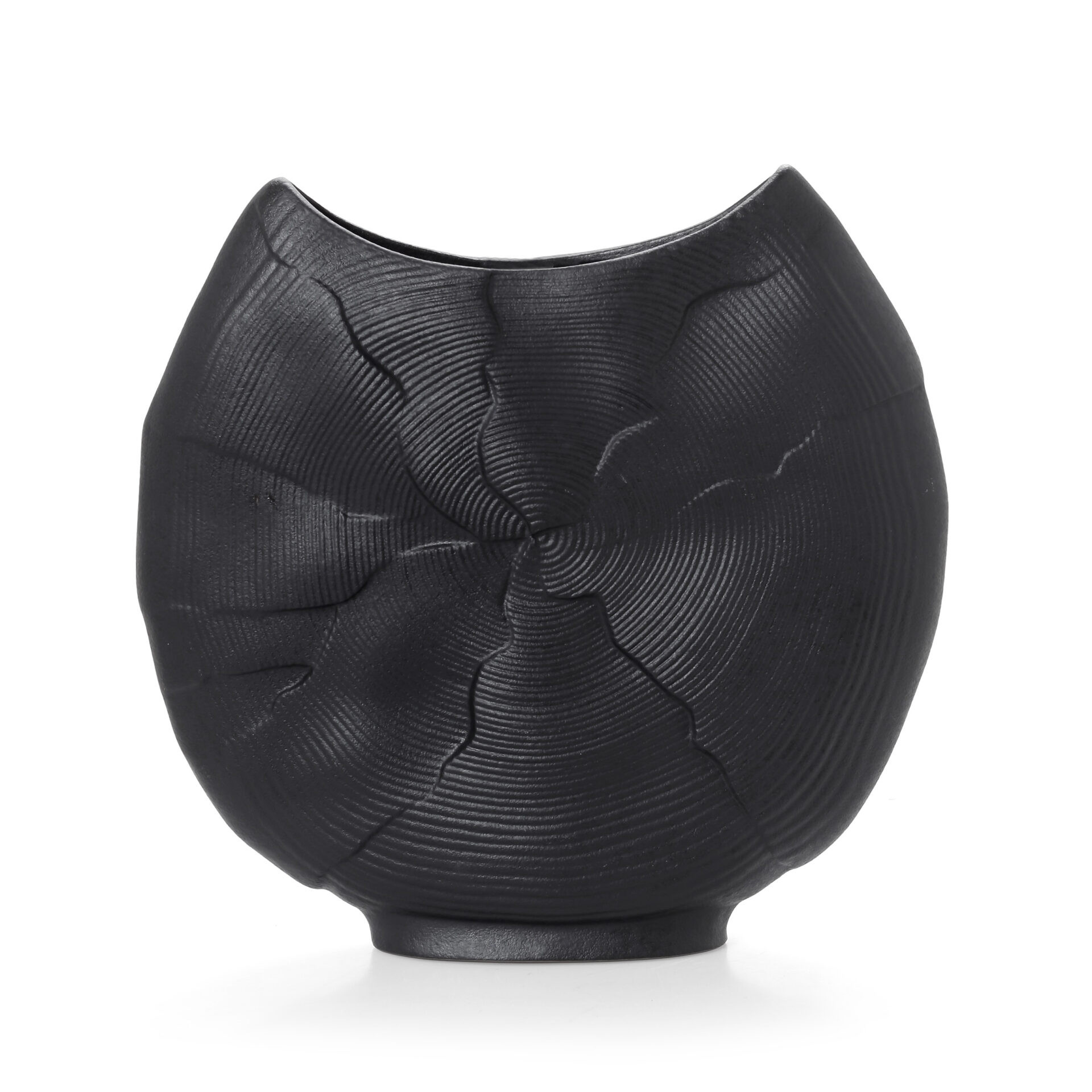 HOME FASHION ACCESSORIES HFA Διακοσμητικό Βάζο Πορσελάνης Iron Terra Matt Black 24cm