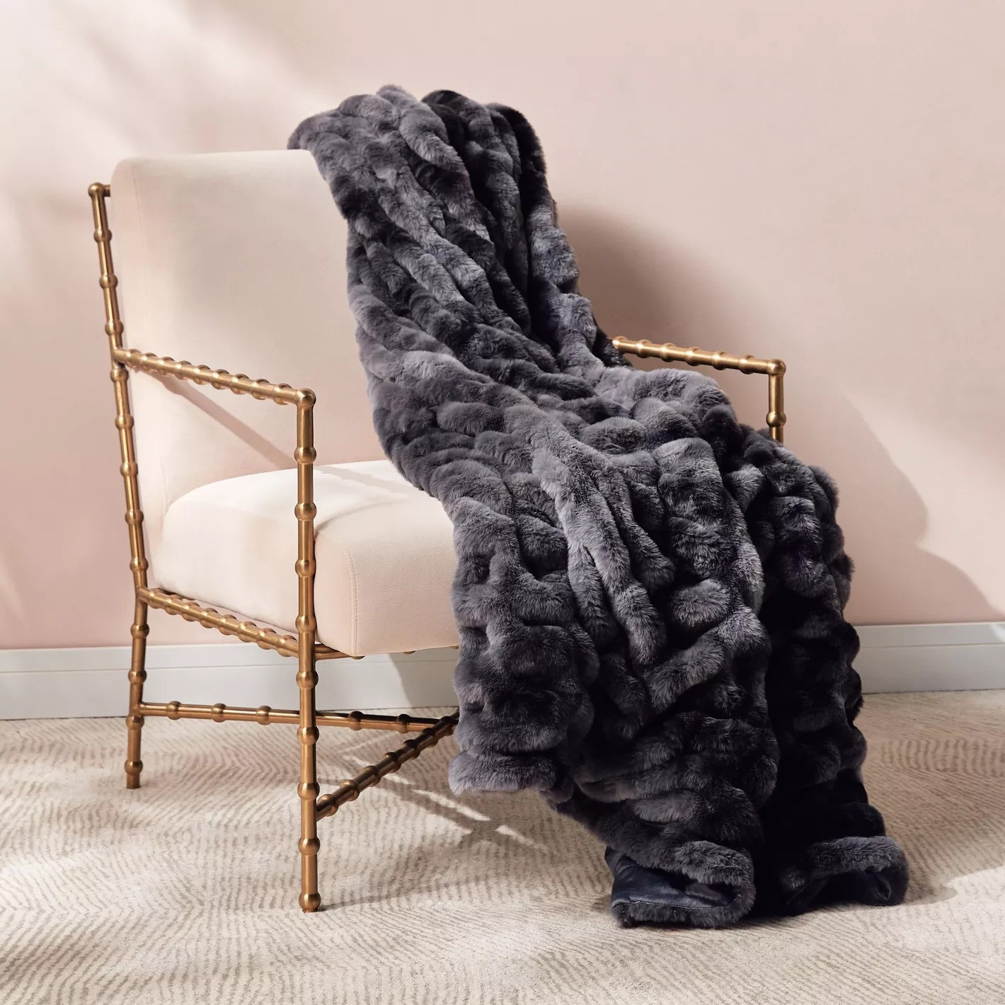 ARTE REGAL Arte Regal κουβέρτα Ριχτάρι Rabbit Black Γούνα 150Χ200cm