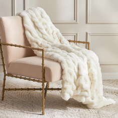Arte Regal κουβέρτα Ριχτάρι Rabbit White Γούνα 150Χ200cm