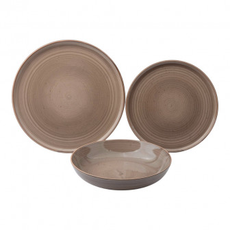 Σερβίτσιο Φαγητού Stonware 18τμχ. Harmonia Brown