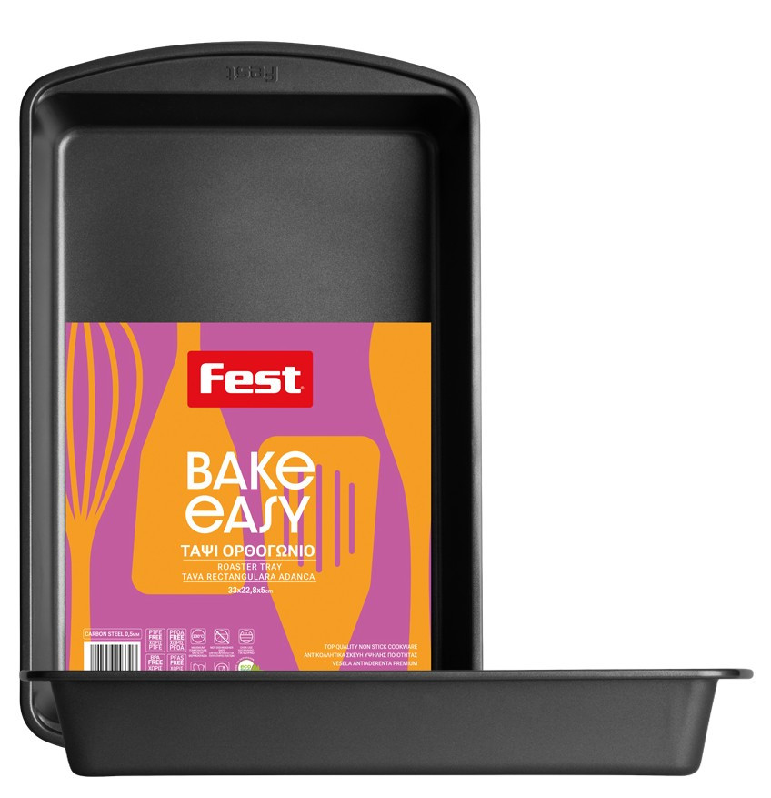FEST - ΣΗΜΑΝΤΙΚΟ: Σε περίπτωση διαφοράς τιμής από το κατάστημα ισχύει παντα και μόνο η τιμή του καταστήματος Fest Easy Bake Ταψί Ορθογώνιο Αντικολλητικό 33Χ22,8Χ5cm