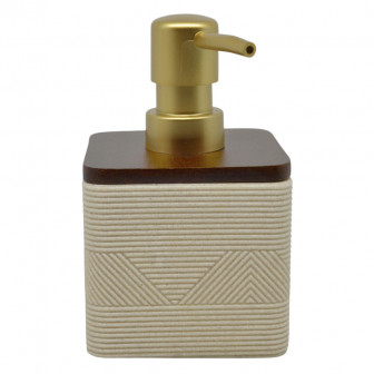Dispenser Θήκη Για Κρεμοσάπουνο Πολυεστερική Beige Acacia