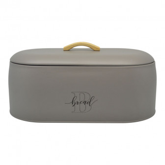 Ψωμιέρα Μεταλλική Taupe Με Ξύλινη Λαβή Bread