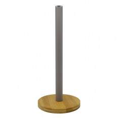 Βάση Για Χαρτί Κουζίνας Μεταλλική Taupe Με Βάση Bamboo 34cm