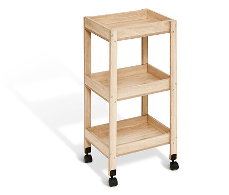 5FIVE SIMPLY SMART 5Five Ραφιέρα 3 Επιπέδων Ξύλινη Με Ρόδες 40x30x80cm