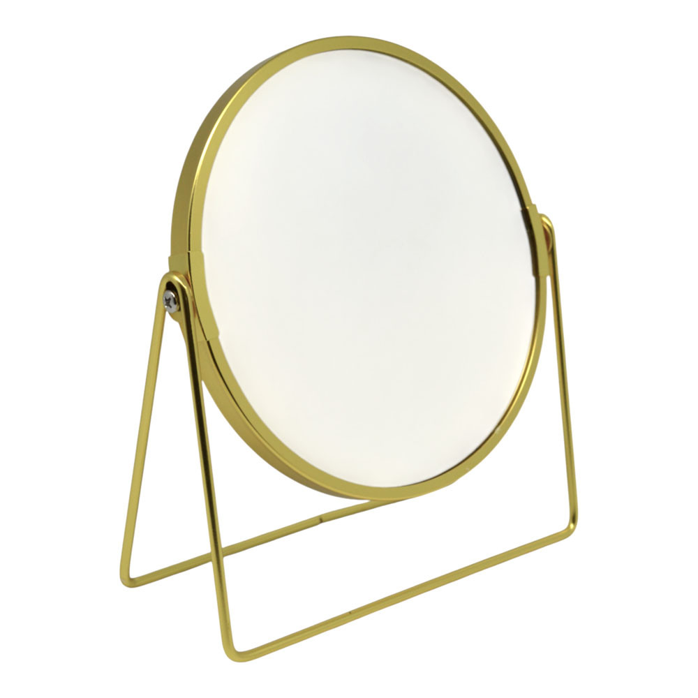 Καθρέπτης Επιτραπέζιος Μεταλλικός Με 2 Όψεις Χρυσός 18x