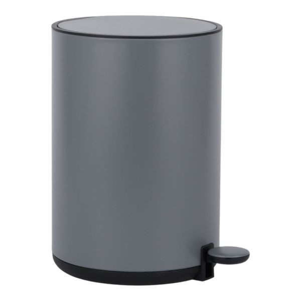 Dutch Lufestyle Καλαθάκι Μπάνιου Μεταλλικό Στρογγυλό Grey Mat Soft Close