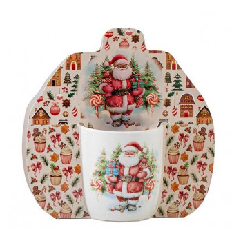 Χριστουγεννιάτικη Κούπα Πορσελάνης Santa 350ml Σε συσκευασία Δώρου