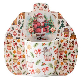 Χριστουγεννιάτικη Κούπα Πορσελάνης Cupcake 350ml Σε συσκευασία Δώρου