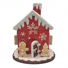 Χριστουγεννιάτικη Κεραμική Μπισκοτιέρα Ginger Red house 21cm Χριστουγεννιάτικη Κεραμική Μπισκοτιέρα Ginger Red house 21cm