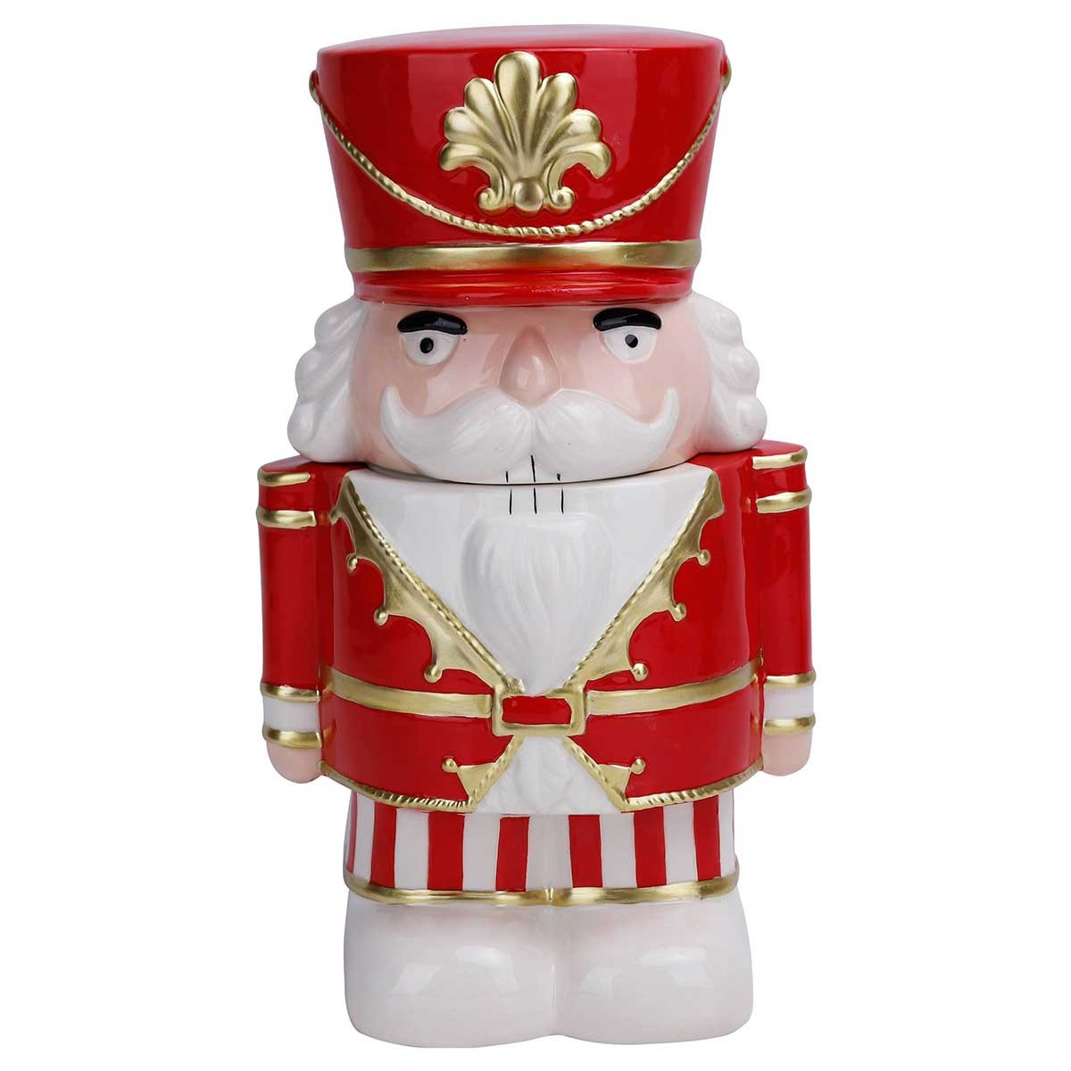 Χριστουγεννιάτικη Κεραμική Μπισκοτιέρα Red Nutcracker 26cm