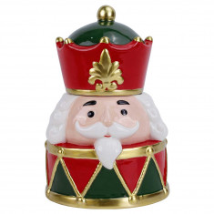 Χριστουγεννιάτικη Κεραμική Μπισκοτιέρα King Nutcracker 24cm