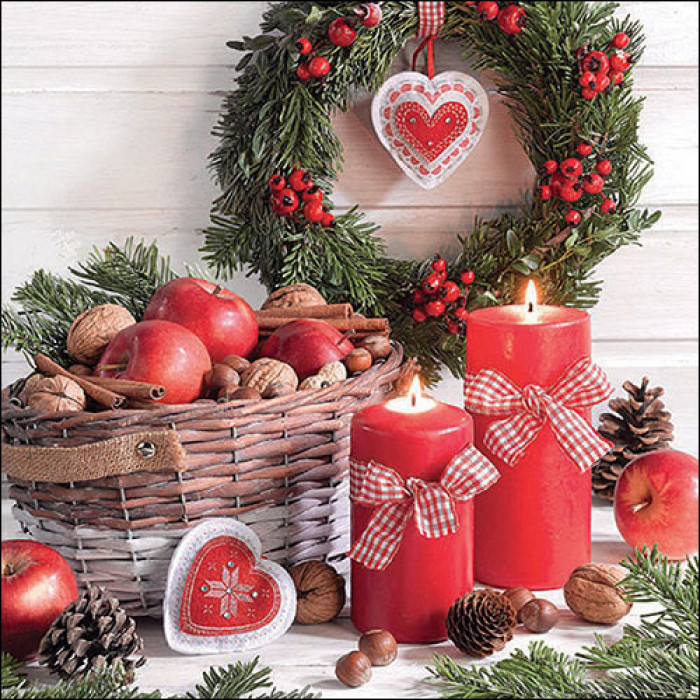 AMBIENTE Ambiente Χριστουγεννιάτικες Χαρτοπετσέτες Πολυτελείας 20Τμχ. Harvest In Basket