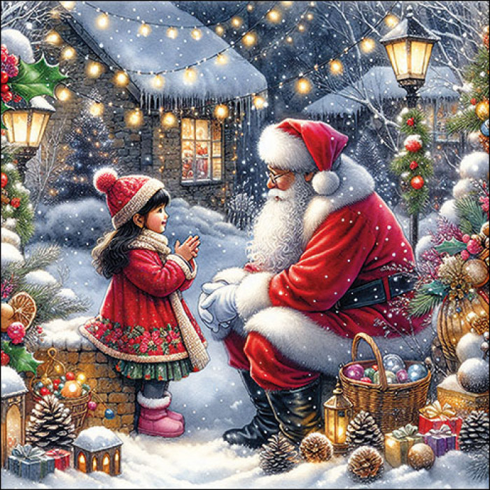 MARVA HOME Ambiente Χριστουγεννιάτικες Χαρτοπετσέτες Πολυτελείας 20Τμχ. Talking Santa