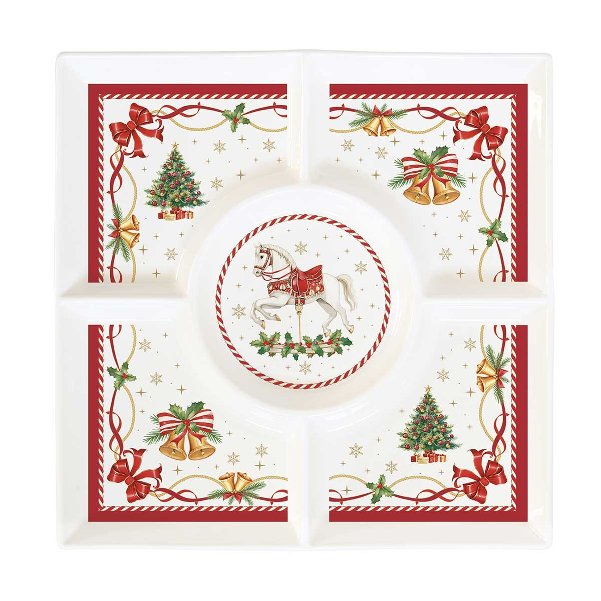 R2S Χριστουγεννιάτικη Πιατέλα Πορσελάνης Christmas Tale