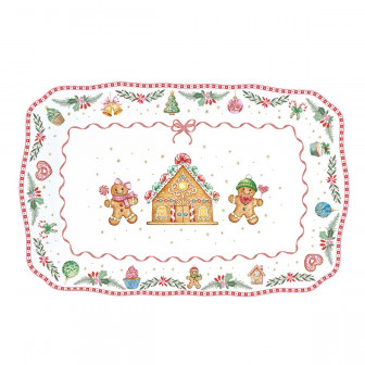 R2S Χριστουγεννιάτικη Πιατέλα Sweet Christmas Gingerbread  House 37cm R2S Χριστουγεννιάτικη Πιατέλα Sweet Christmas Gingerbread  House 37cm
