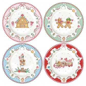 R2S Χριστουγεννιάτικα Πιάτα Πορσελάνης Σετ 4τμχ Sweet Christmas 19cm R2S Χριστουγεννιάτικα Πιάτα Πορσελάνης Σετ 4τμχ Sweet Christmas 19cm
