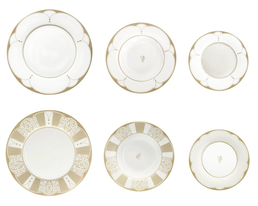 Διακοσμητικά και αξεσουαρ κουζίνας Kouzinika - ΣΗΜΑΝΤΙΚΟ: Σε περίπτωση διαφοράς τιμής από το κατάστημα ισχύει παντα και μόνο η τιμή του καταστήματος Brandani Σερβίτσιο Φαγητού Πορσελάνης Σετ18τμχ. Golden