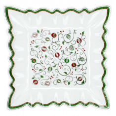 Χριστουγεννιάτικη Πιατέλα Πορσελάνης ΤετράγωνηTempo Di Festa 24cm