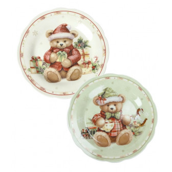 Brandani Χριστουγεννιάτικα Πιάτα Γλυκού Πορσελάνης Σετ 2τμχ. Coccole 19cm Brandani Χριστουγεννιάτικα Πιάτα Γλυκού Πορσελάνης Σετ 2τμχ. Coccole 19cm