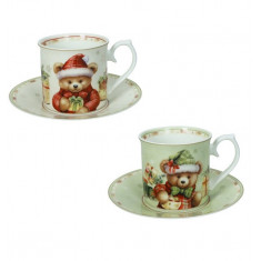 Brandani Χριστουγεννιάτικα Φλυτζάνια Τσαγιού Σετ 2τμχ. Πορσελάνης Coccole 200ml