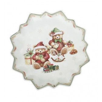 Brandani Χριστουγεννιάτικη Πιατέλα Πορσελάνης Ccoccole 23cm