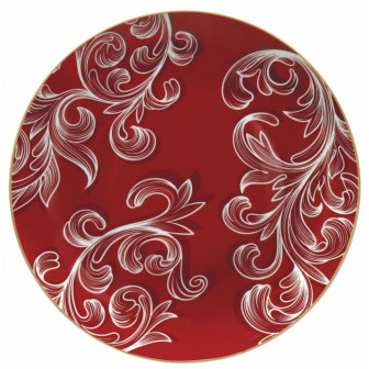 Πιατέλα Χριστουγεννιάτικη Πορσελάνης Royal Red Brandani 30cm