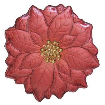 R2S Χριστουγεννιάτικη Γυάλινη Poinsetita Red 31cm R2S Χριστουγεννιάτικη Γυάλινη Poinsetita Red 31cm